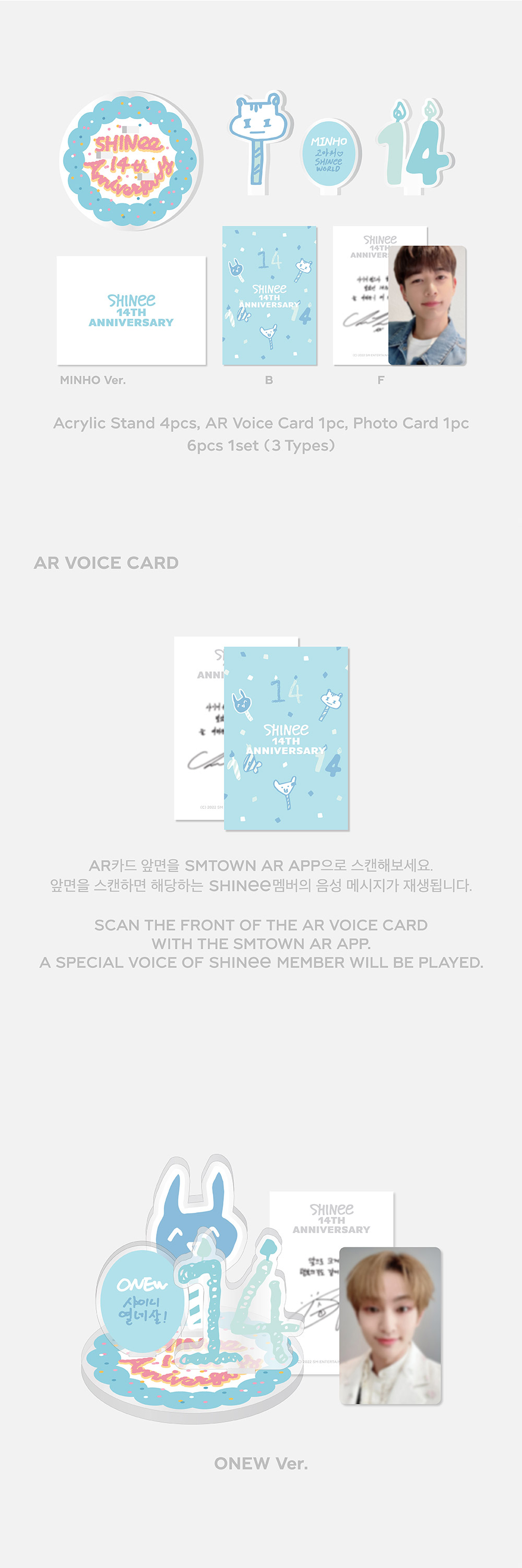 SHINee 14th Anniversary Goods - Acrylic Stand & AR Voice Card Set